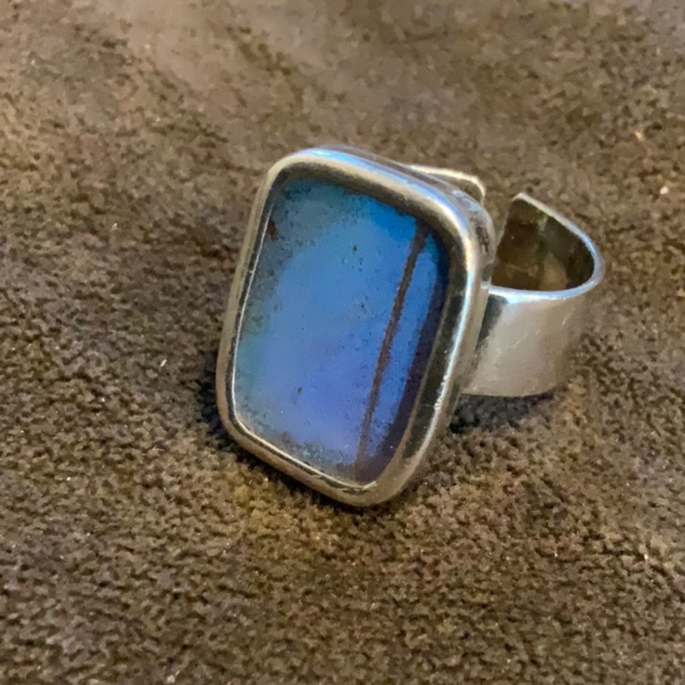 Beautiful silver butterfly wing ring